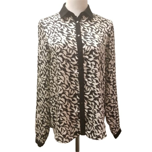 Zara black and white patterned top size XS (N23) - Picture 1 of 7